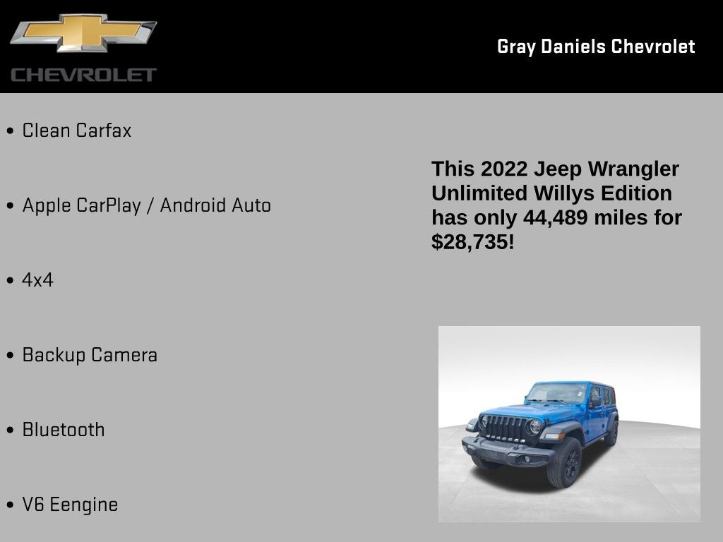 2022 Jeep Wrangler Unlimited Willys