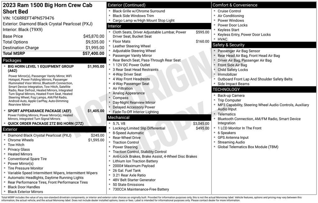 2023 RAM 1500 Big Horn/Lone Star