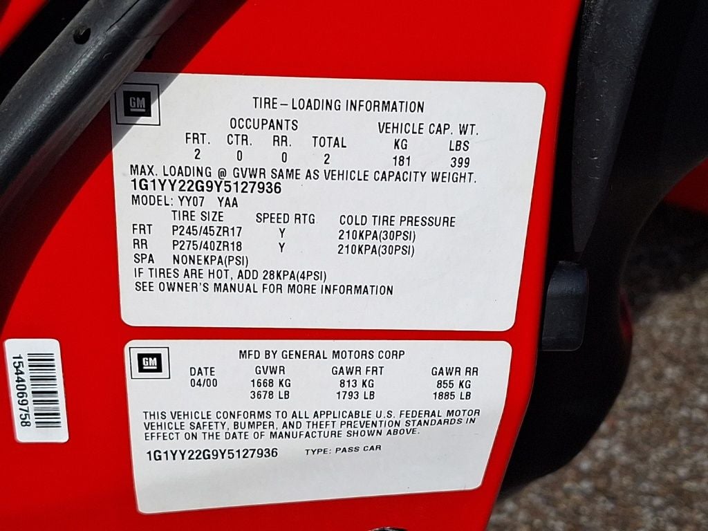 2000 Chevrolet Corvette Hardtop