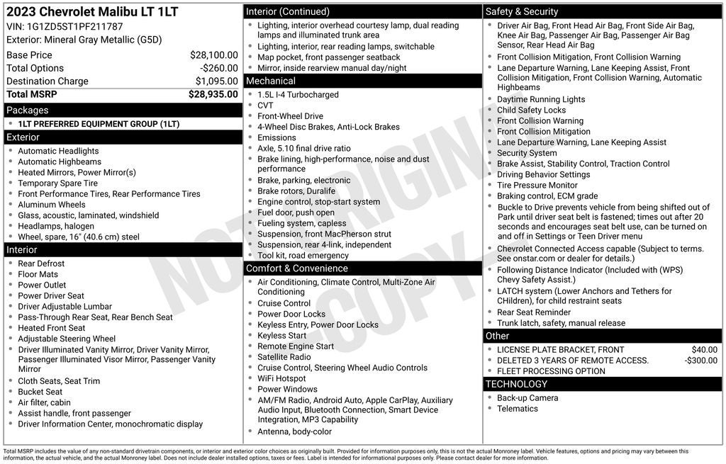 2023 Chevrolet Malibu LT 1LT