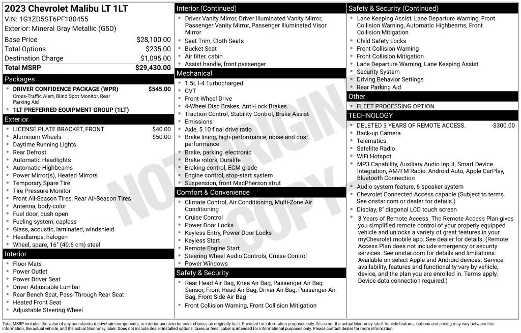 2023 Chevrolet Malibu LT 1LT