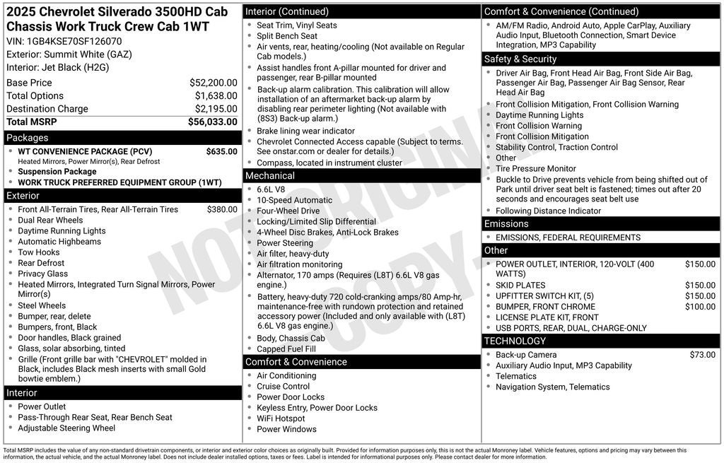 2025 Chevrolet Silverado 3500HD Work Truck