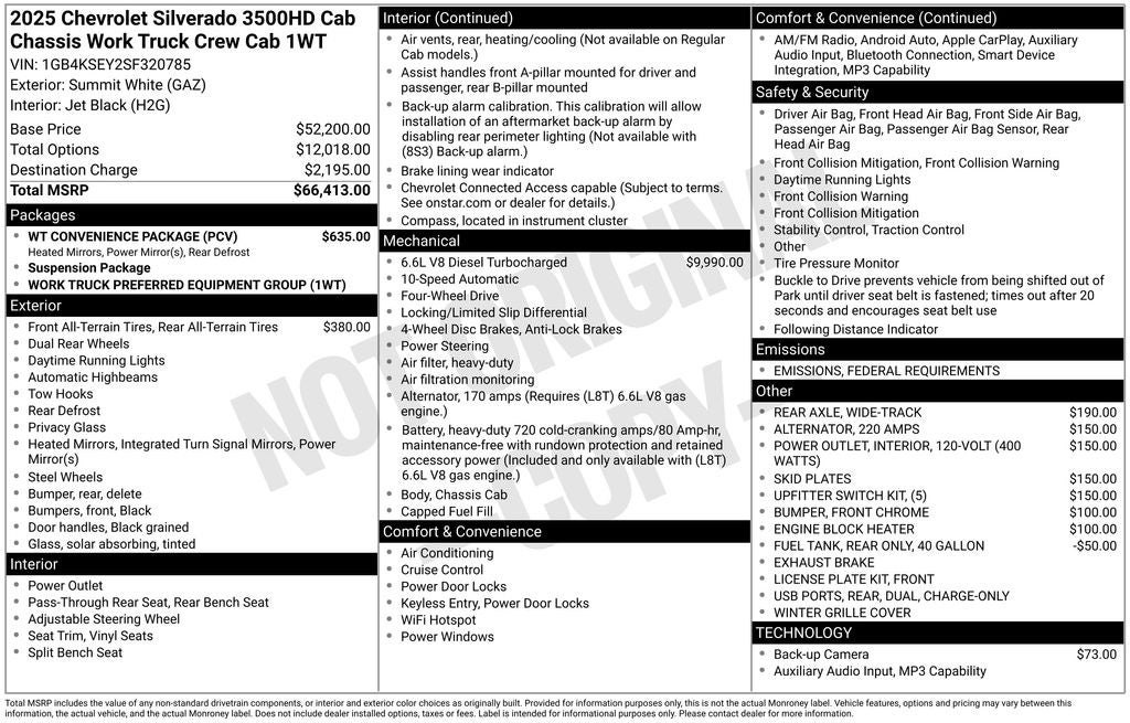 2025 Chevrolet Silverado 3500HD Work Truck