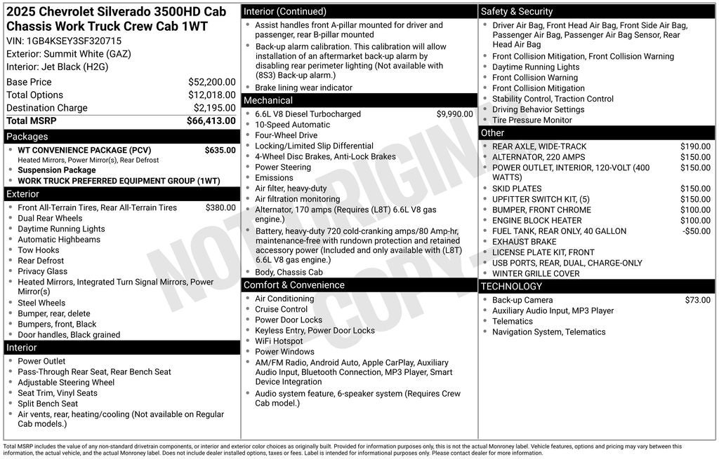 2025 Chevrolet Silverado 3500HD Work Truck