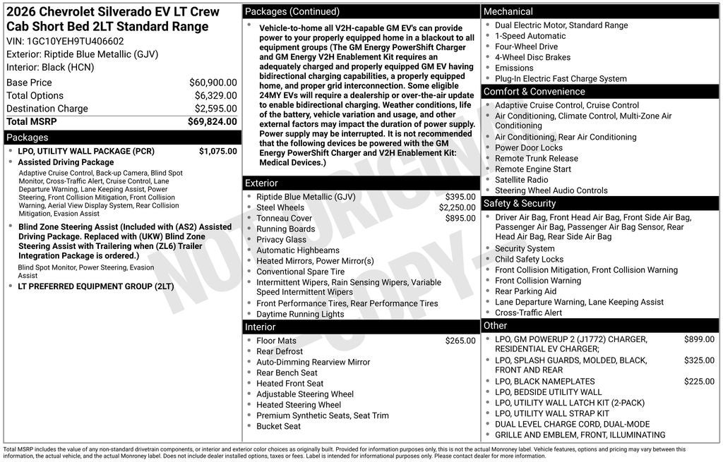 2026 Chevrolet Silverado EV LT