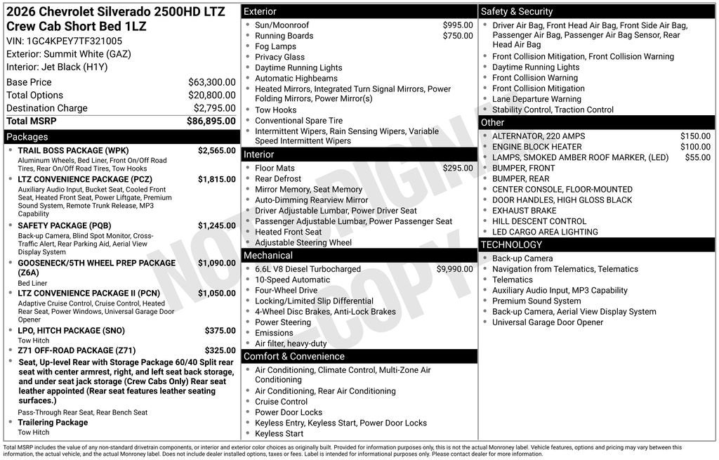 2026 Chevrolet Silverado 2500HD LTZ