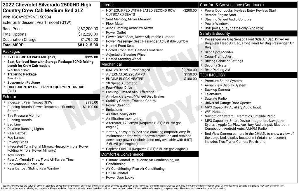 2022 Chevrolet Silverado 2500HD High Country