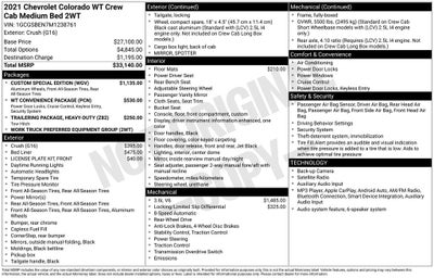 2021 Chevrolet Colorado Work Truck