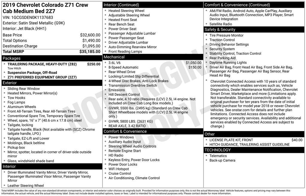 2019 Chevrolet Colorado Z71