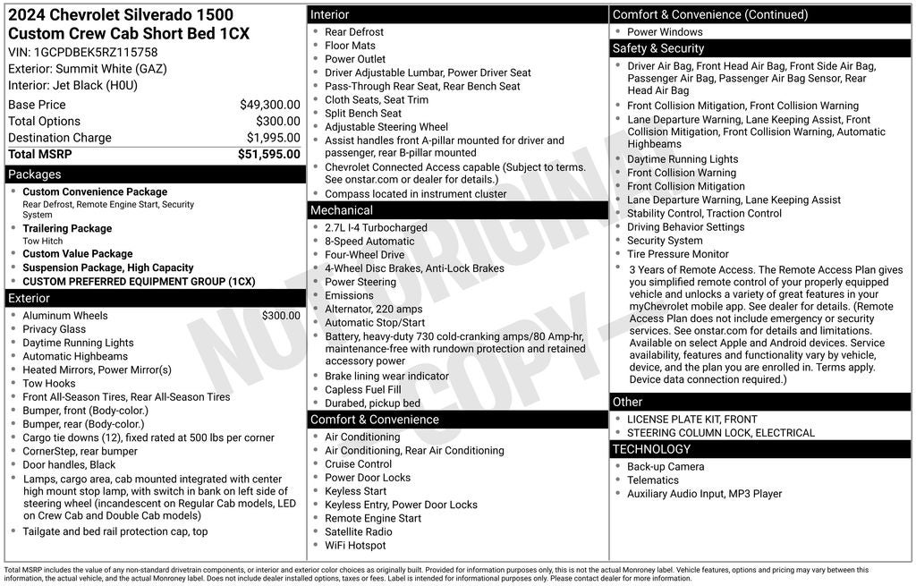 2024 Chevrolet Silverado 1500 Custom