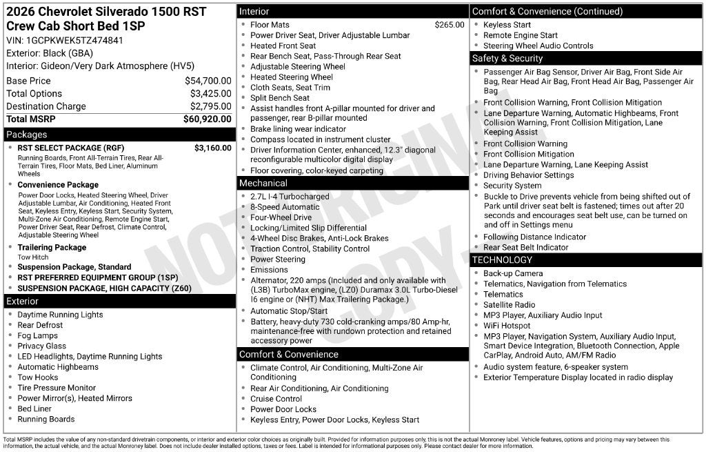 2026 Chevrolet Silverado 1500 RST