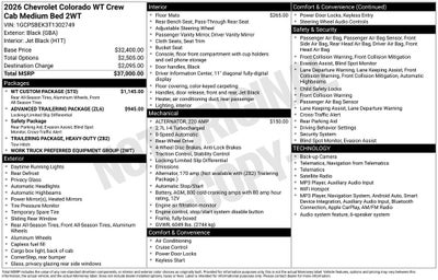 2026 Chevrolet Colorado Work Truck