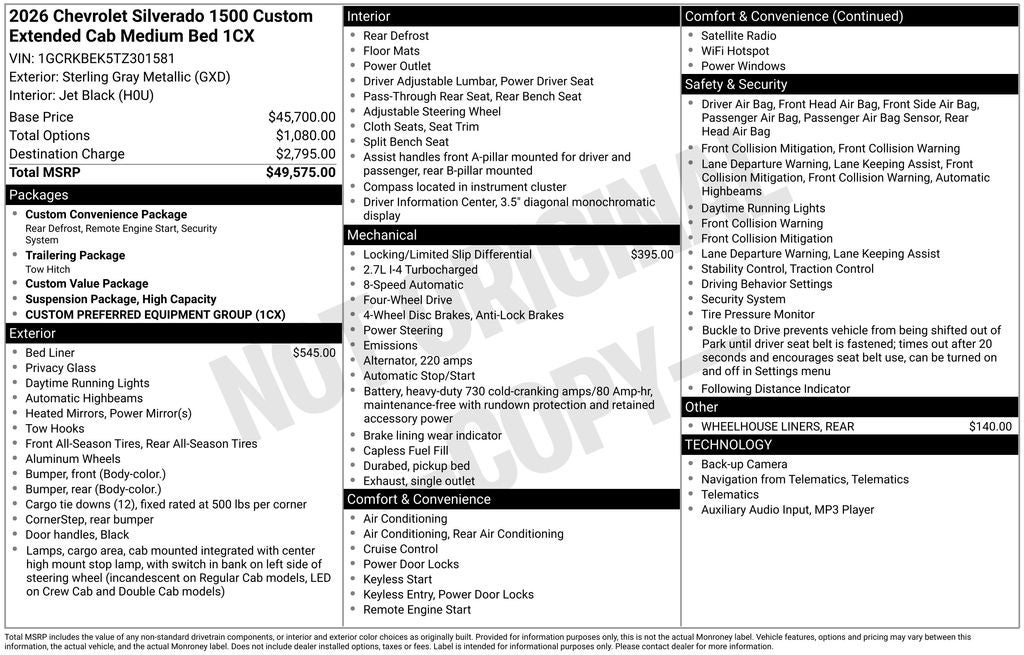 2026 Chevrolet Silverado 1500 Custom
