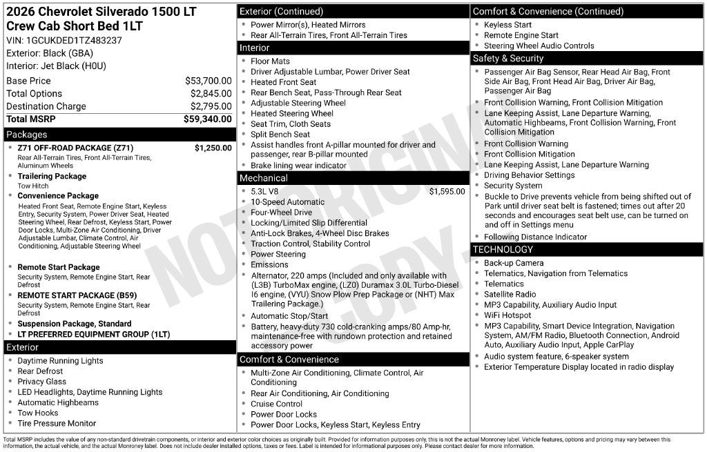 2026 Chevrolet Silverado 1500 LT LT1