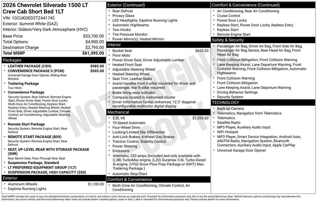 2026 Chevrolet Silverado 1500 LT LT1