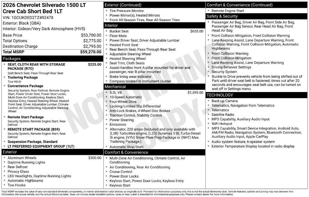 2026 Chevrolet Silverado 1500 LT LT1