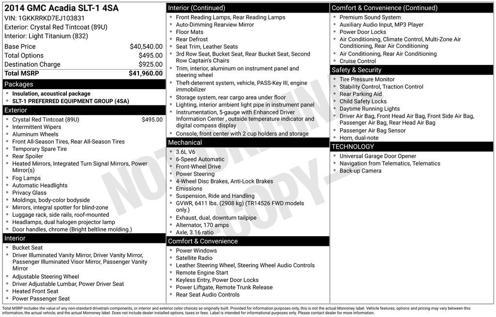 2014 GMC Acadia SLT-1