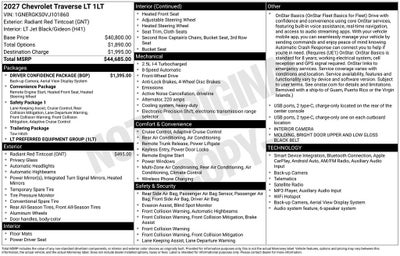 2027 Chevrolet Traverse LT 1LT