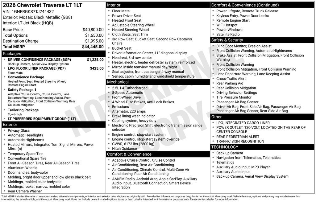 2026 Chevrolet Traverse LT 1LT