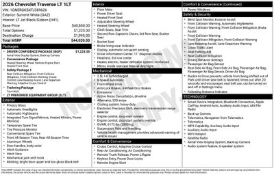 2026 Chevrolet Traverse LT 1LT