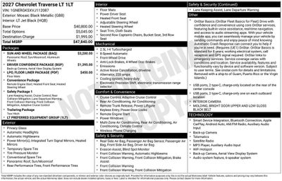2027 Chevrolet Traverse LT 1LT