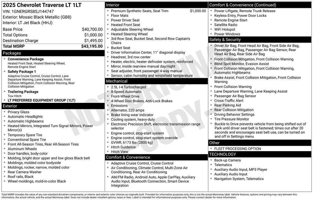2025 Chevrolet Traverse LT 1LT