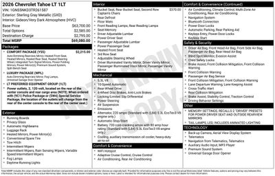 2026 Chevrolet Tahoe LT