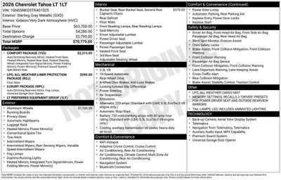 2026 Chevrolet Tahoe LT