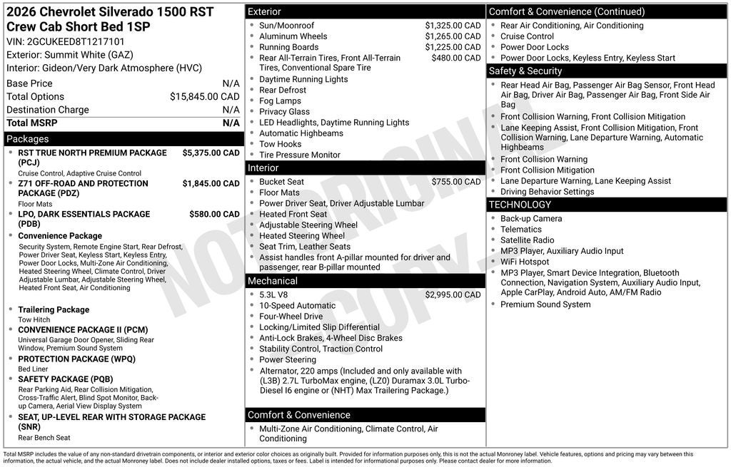 2026 Chevrolet Silverado 1500 RST