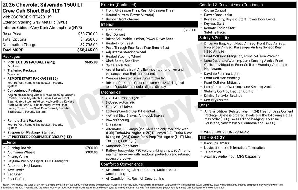 2026 Chevrolet Silverado 1500 LT LT1