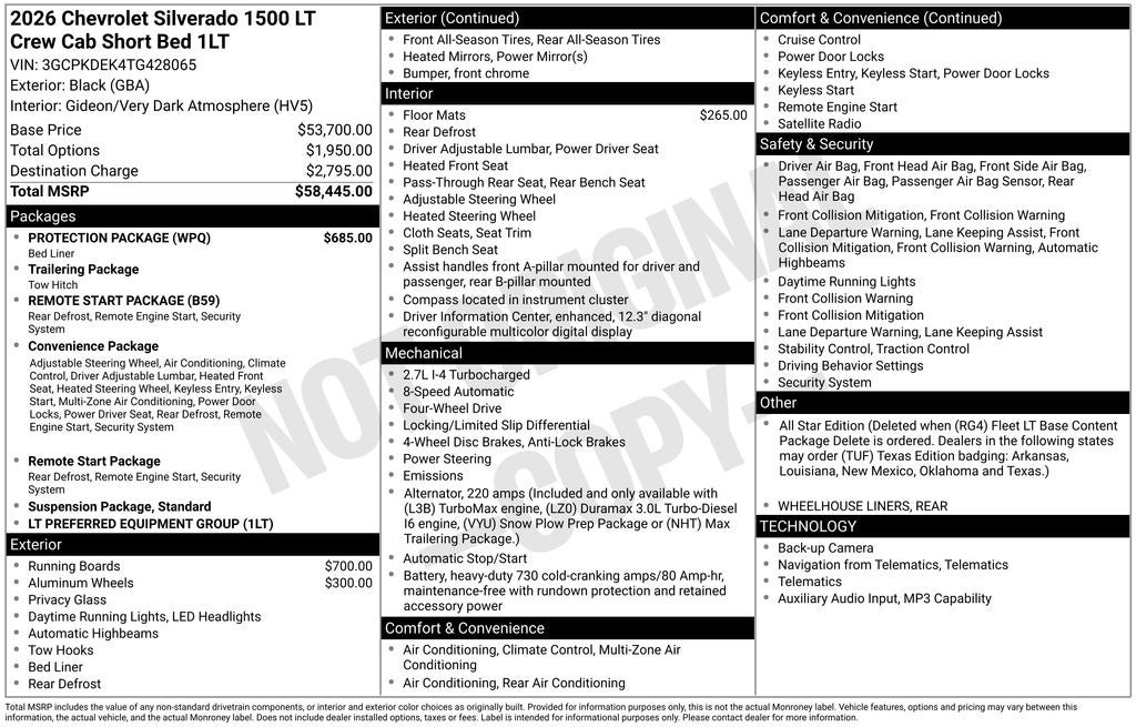 2026 Chevrolet Silverado 1500 LT LT1