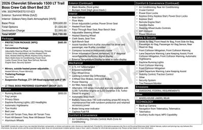 2026 Chevrolet Silverado 1500 LT Trail Boss