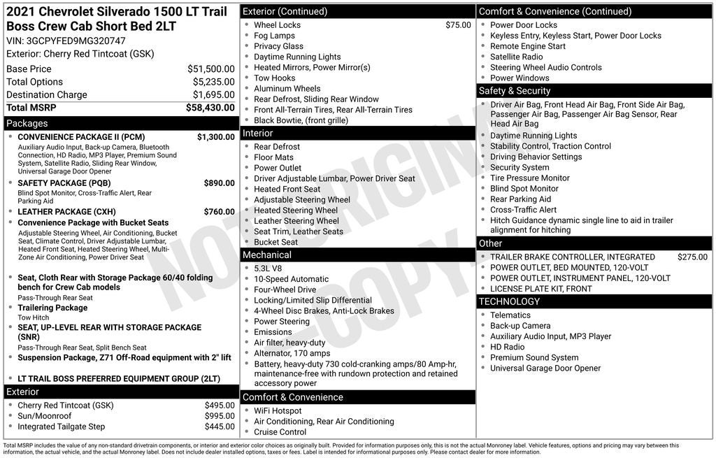 2021 Chevrolet Silverado 1500 LT Trail Boss