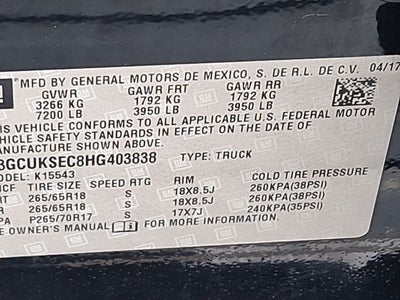 2017 Chevrolet Silverado 1500 LTZ 2LZ