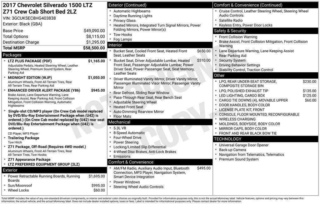 2017 Chevrolet Silverado 1500 LTZ 2LZ