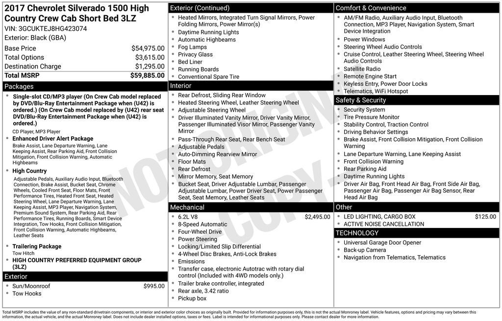 2017 Chevrolet Silverado 1500 High Country