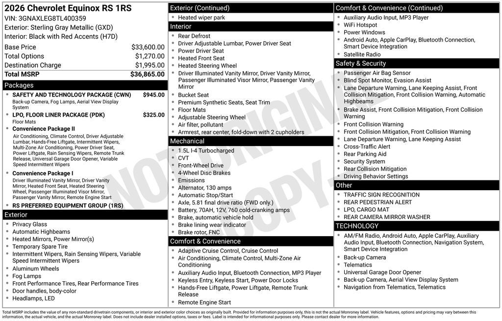 2026 Chevrolet Equinox RS