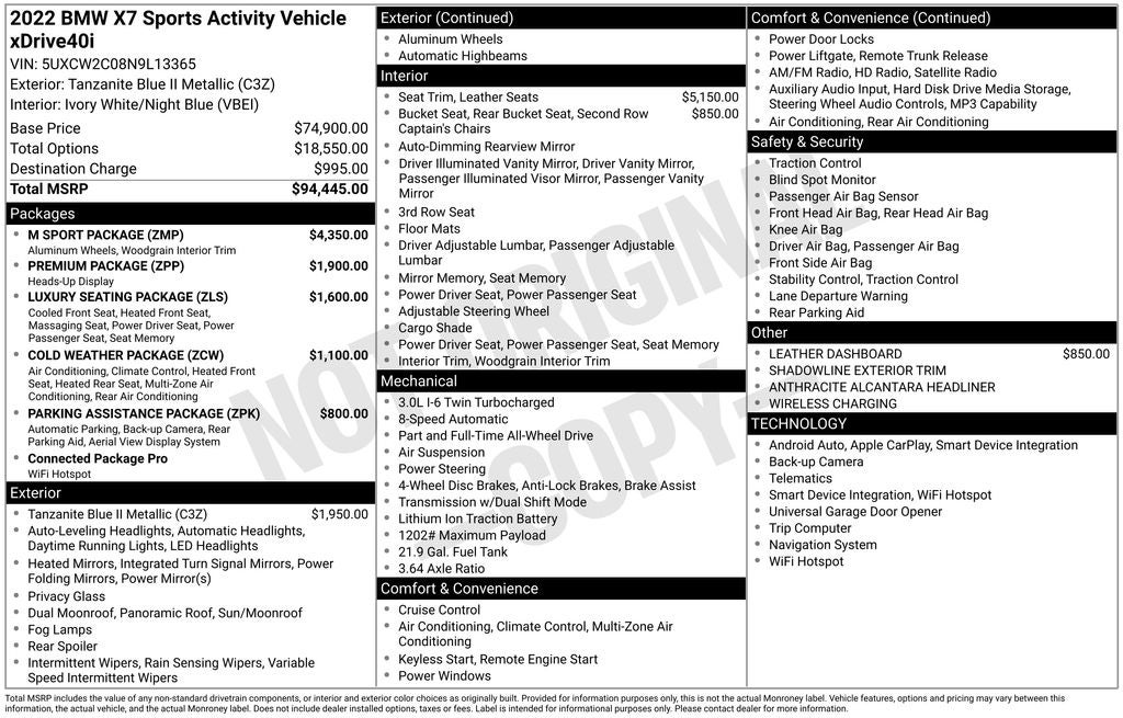 2022 BMW X7 xDrive40i