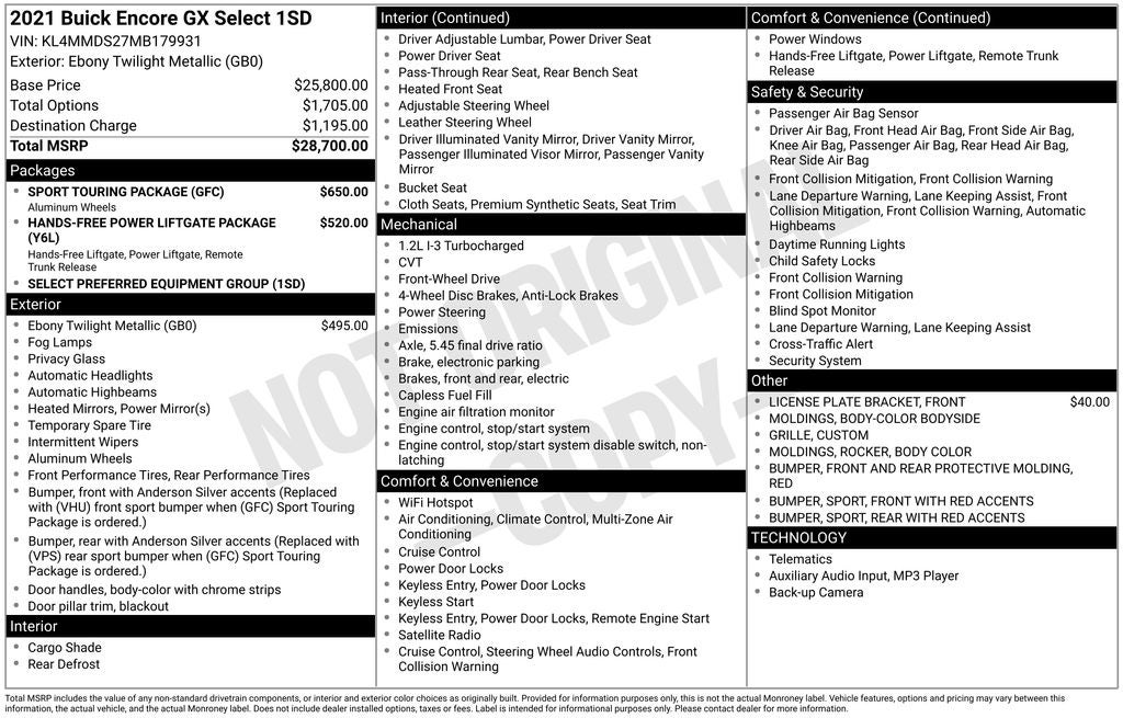2021 Buick Encore GX Select
