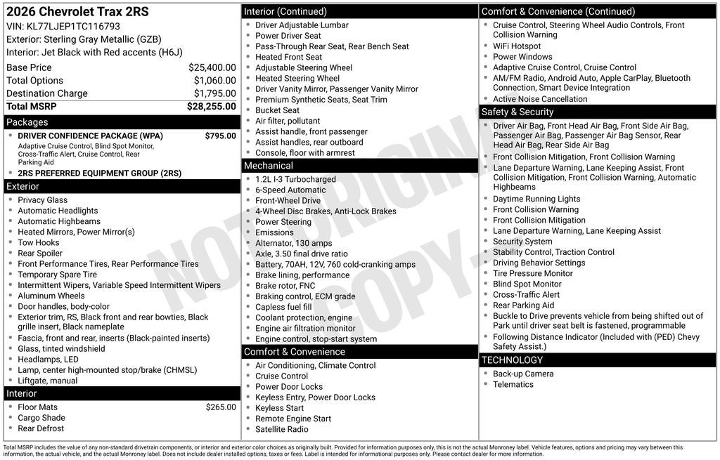 2026 Chevrolet Trax 2RS