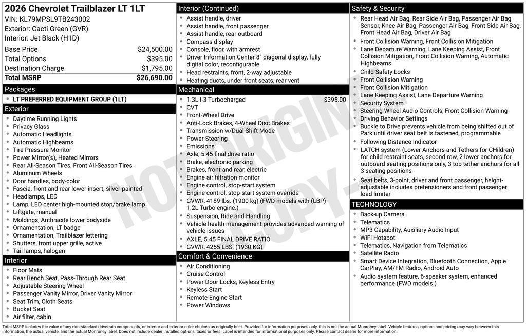 2026 Chevrolet TrailBlazer LT