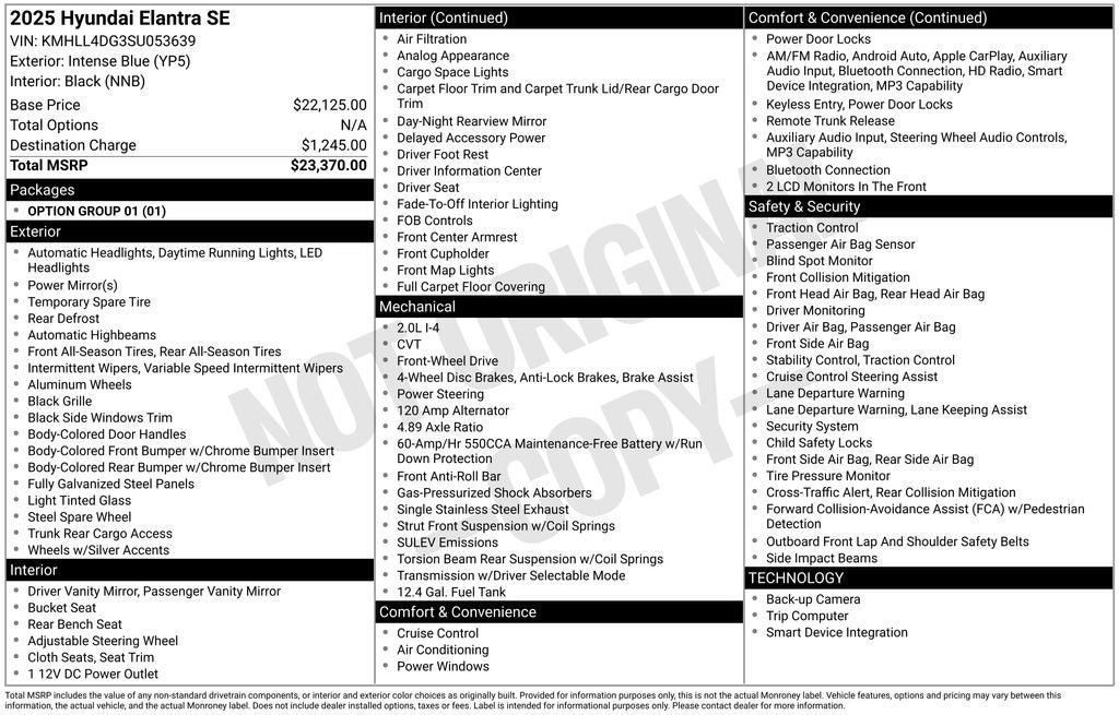 2025 Hyundai Elantra SE SE