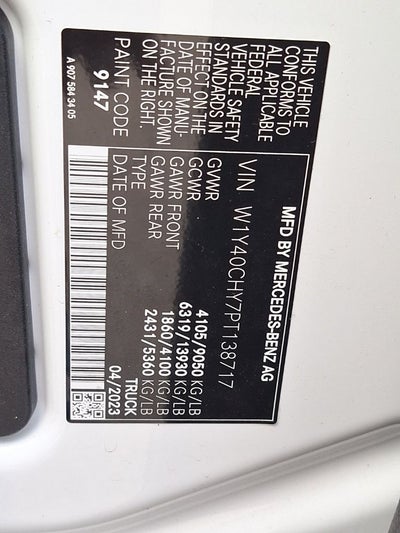 2023 Mercedes-Benz Sprinter 2500 Cargo 170 WB High Roof