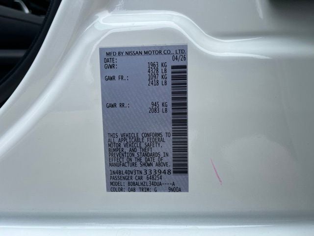 2026 Nissan Altima 2.5 SV
