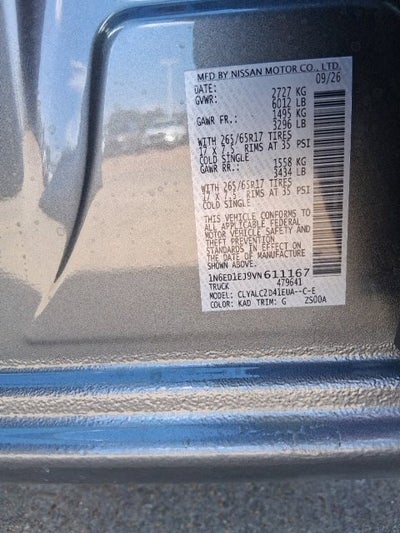 2027 Nissan Frontier SV