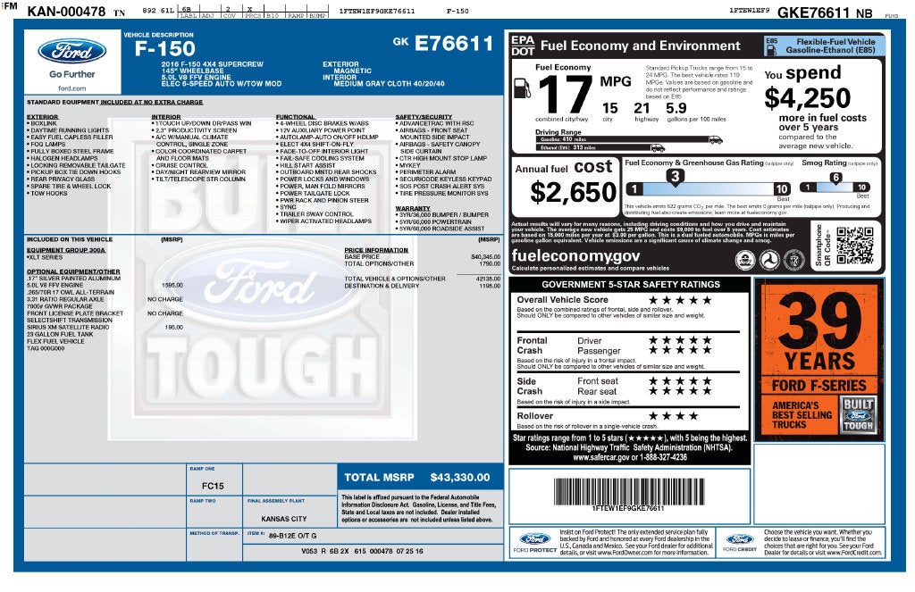 2016 Ford F-150 XLT