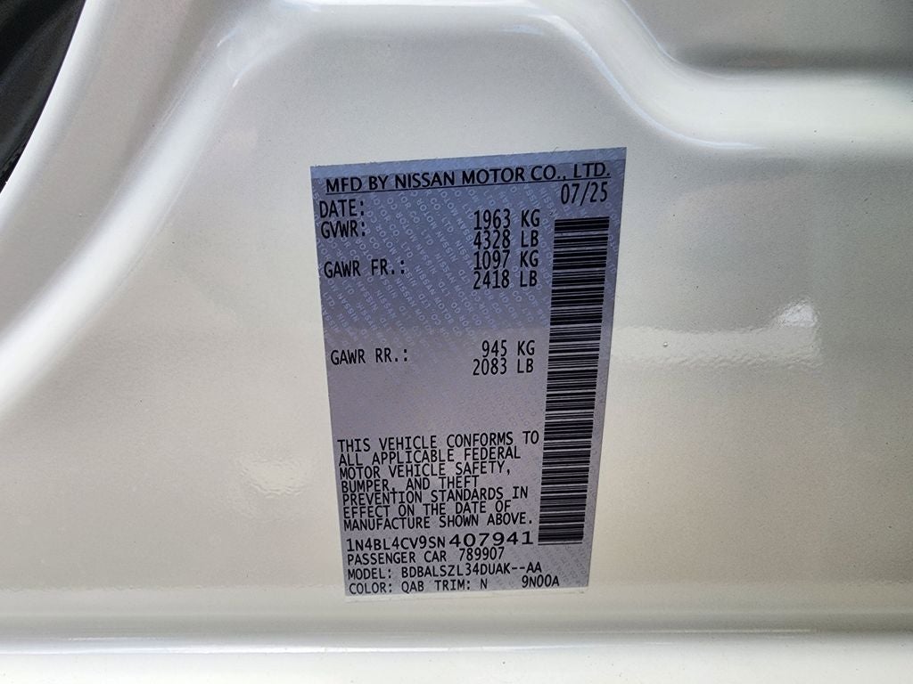 2025 Nissan Altima 2.5 SR