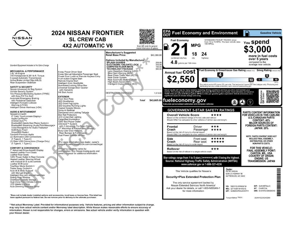 2024 Nissan Frontier SL