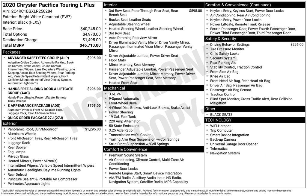 2020 Chrysler Pacifica Touring L Plus
