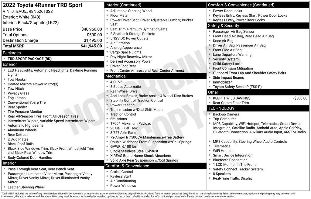 2022 Toyota 4Runner TRD Sport